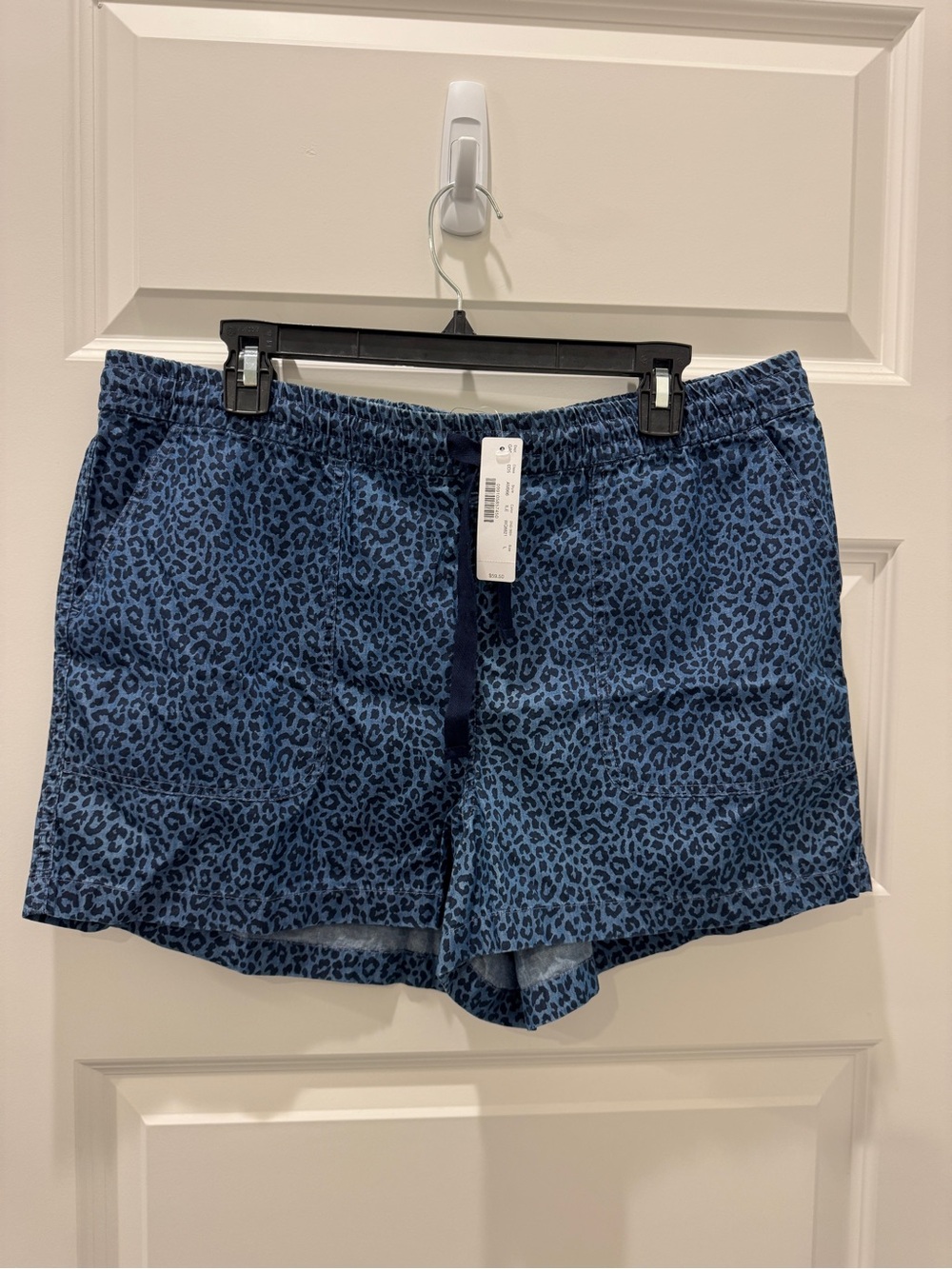 J. Crew Blue Leopard-Print Athletic Lounge Shorts